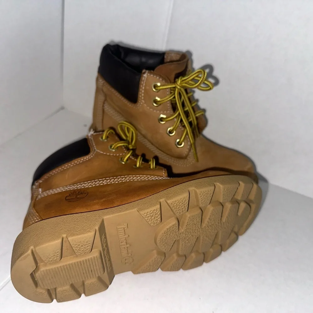 Timberland Kids Brown Boots with Yellow Laces